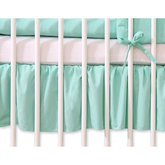 Baby cot decorative skirt dust Ruffle-Masking flounce 140x70cm- Hanging Hearts mint