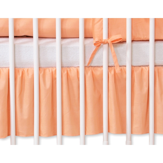 Baby cot decorative skirt dust Ruffle-Masking flounce 140x70cm- Hanging Hearts peach