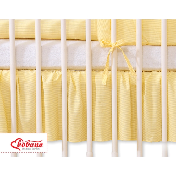 Baby cot decorative skirt dust Ruffle-Masking flounce 140x70cm- Hanging Hearts yellow stripes
