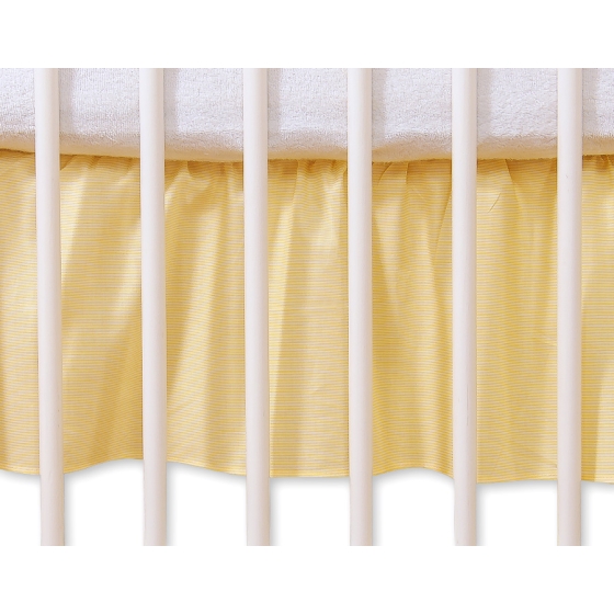 Baby cot decorative skirt dust Ruffle-Masking flounce 140x70cm- Hanging Hearts yellow stripes