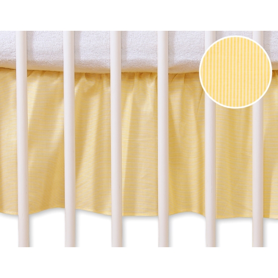 Baby cot decorative skirt dust Ruffle-Masking flounce 140x70cm- Hanging Hearts yellow stripes