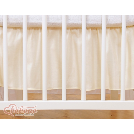 Baby cot decorative skirt dust Ruffle-Masking flounce 140x70cm- Little Prince/Princess cream