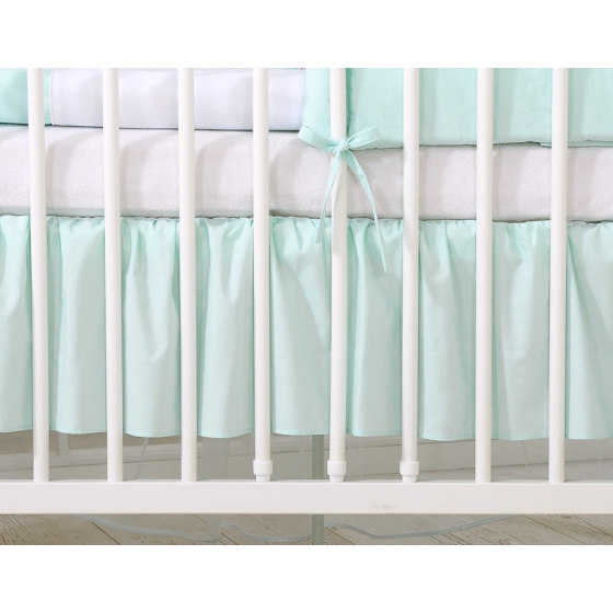 Baby cot decorative skirt dust Ruffle-Masking flounce 140x70cm- Little Prince/Princess mint