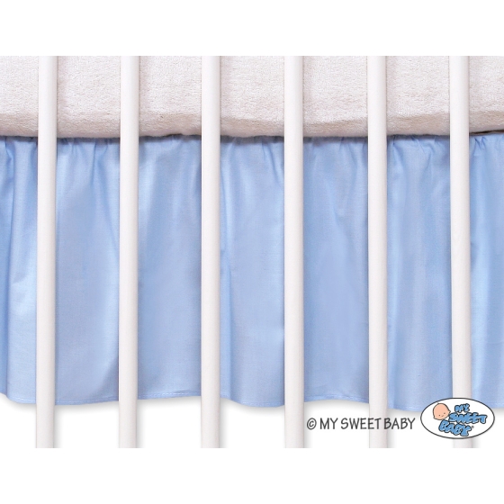 Baby cot decorative skirt dust Ruffle-Masking flounce 140x70cm- Teddy Bear Barnaba blue