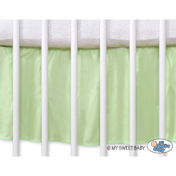 Baby cot decorative skirt dust Ruffle-Masking flounce 140x70cm- Teddy Bear Barnaba green