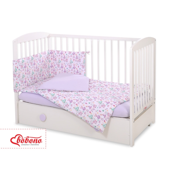 Baby Crib/Cot Bedding set 3-pcs - ballerinas lilac