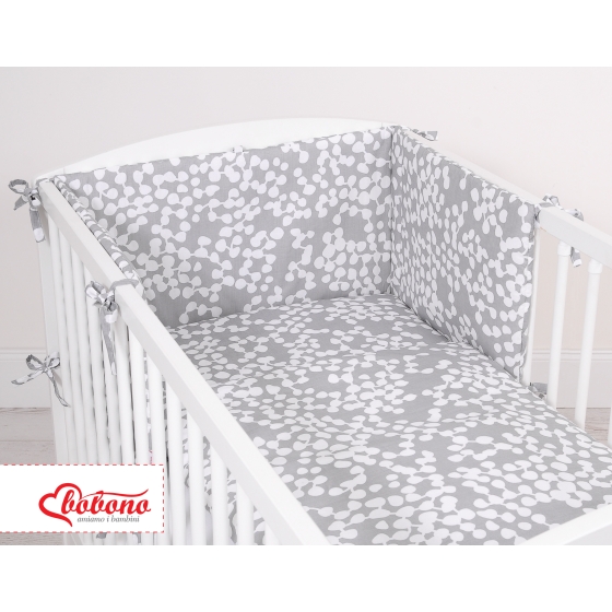 Baby Crib/Cot Bedding set 3-pcs - bubbles gray