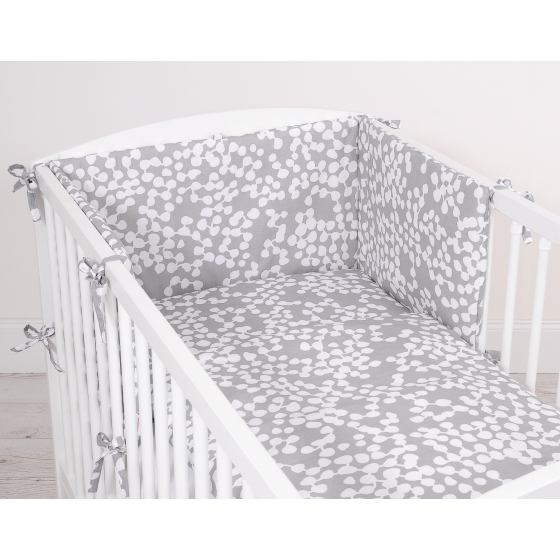 Baby Crib/Cot Bedding set 3-pcs - bubbles gray
