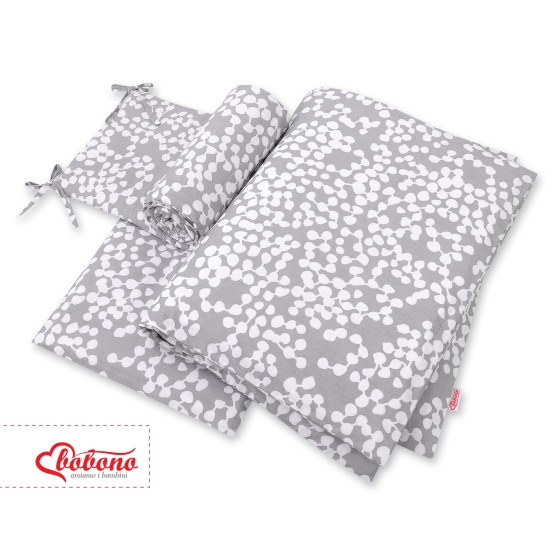 Baby Crib/Cot Bedding set 3-pcs - bubbles gray