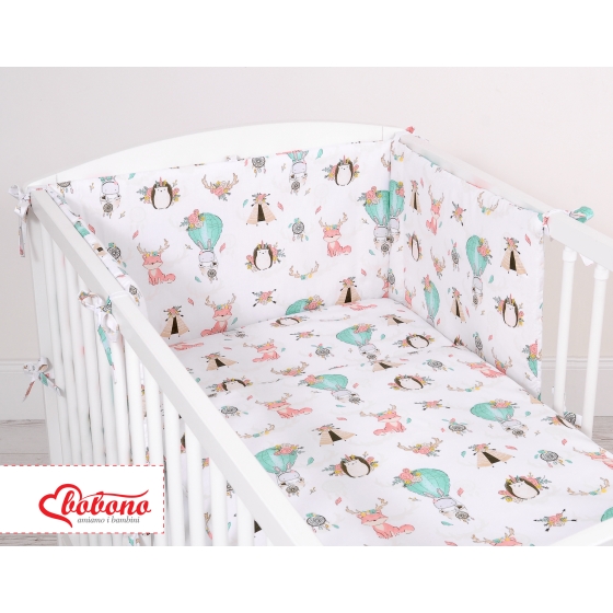 Baby Crib/Cot Bedding set 3-pcs - foxes beige
