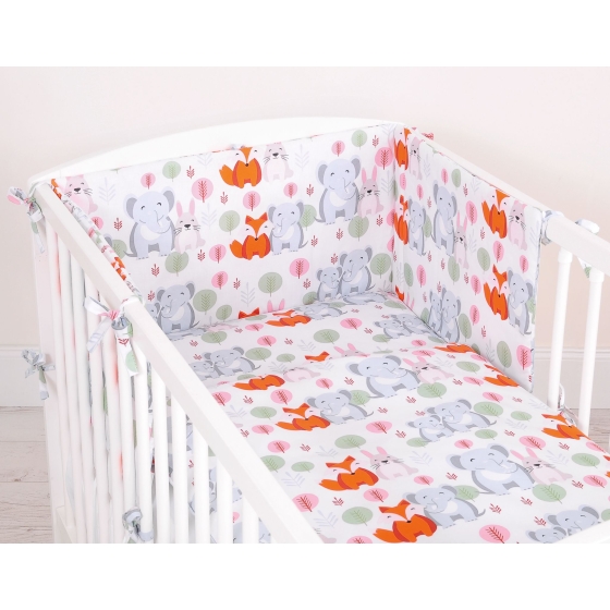 Baby Crib/Cot Bedding set 3-pcs - funny elephants
