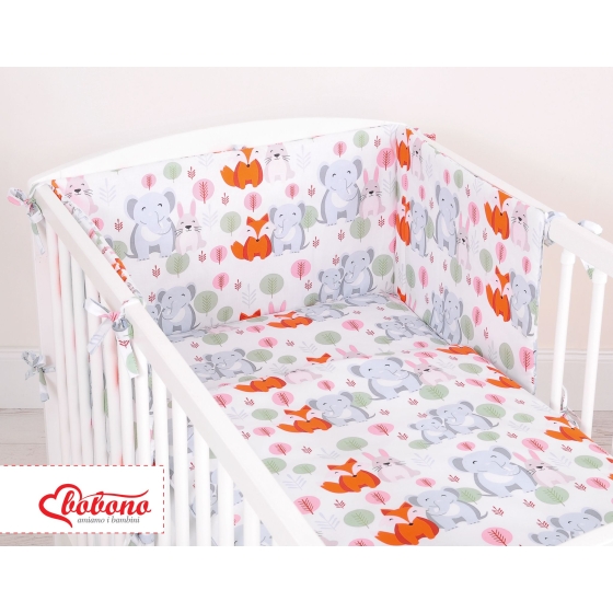 Baby Crib/Cot Bedding set 3-pcs - funny elephants