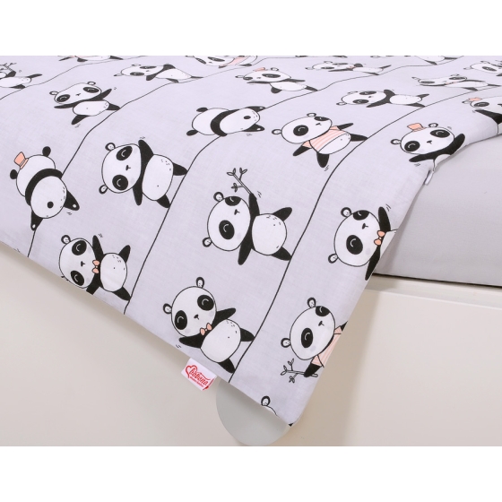 Baby Crib/Cot Bedding set 3-pcs - gray panda