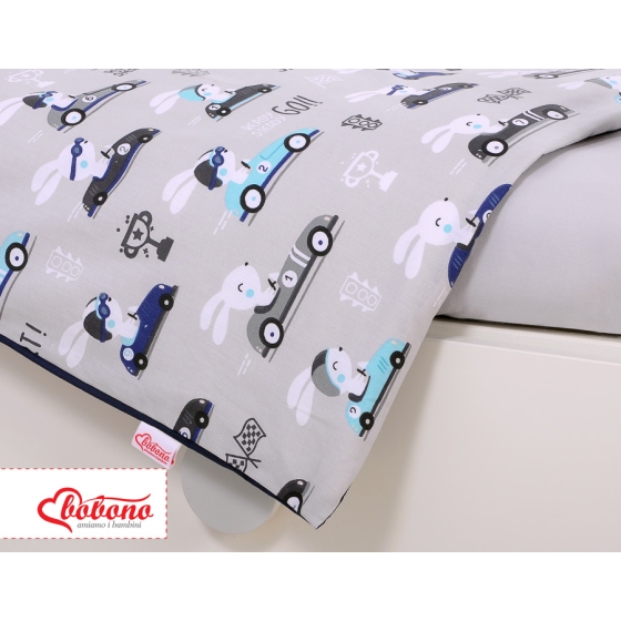 Baby Crib/Cot Bedding set 3-pcs - gray rabbits