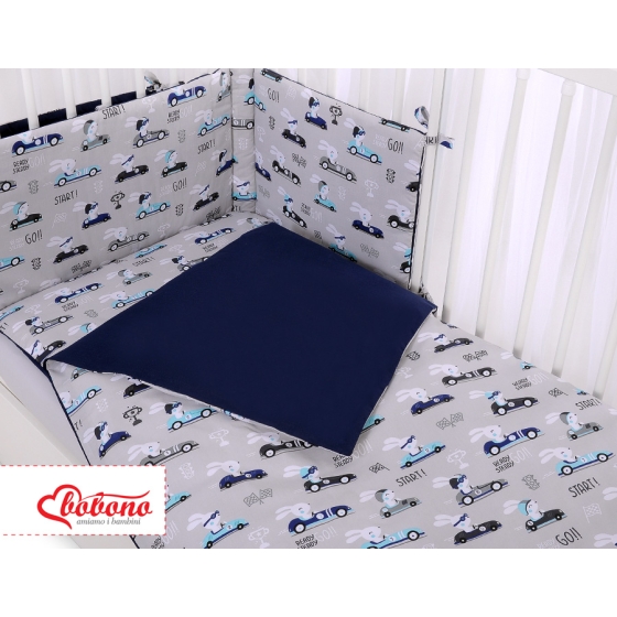 Baby Crib/Cot Bedding set 3-pcs - gray rabbits