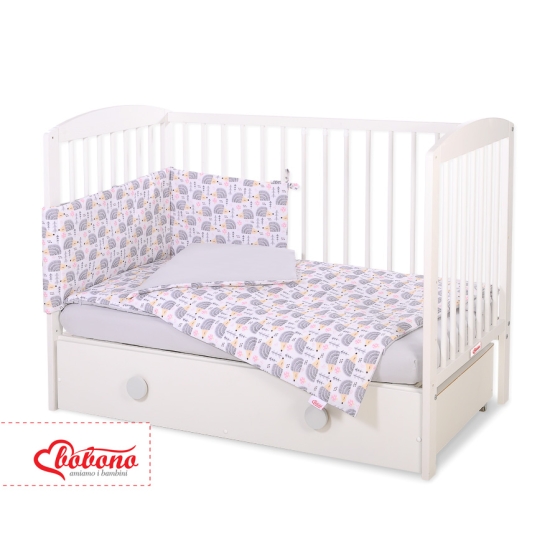 Baby Crib/Cot Bedding set 3-pcs - hedgehogs Gray