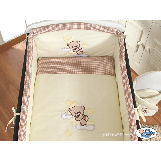 Baby Crib/Cot Bedding set 3-pcs (L60)- Good night brown