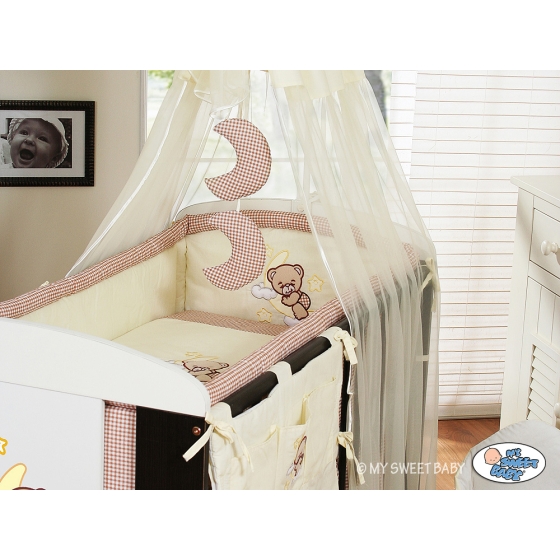 Baby Crib/Cot Bedding set 3-pcs (L60)- Good night brown