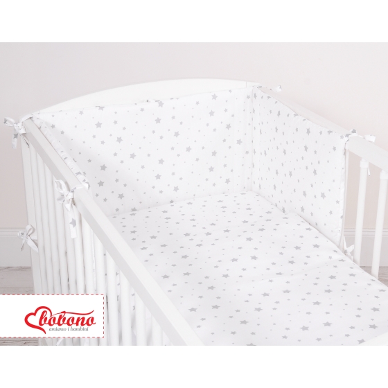 Baby Crib/Cot Bedding set 3-pcs - mini gray stars