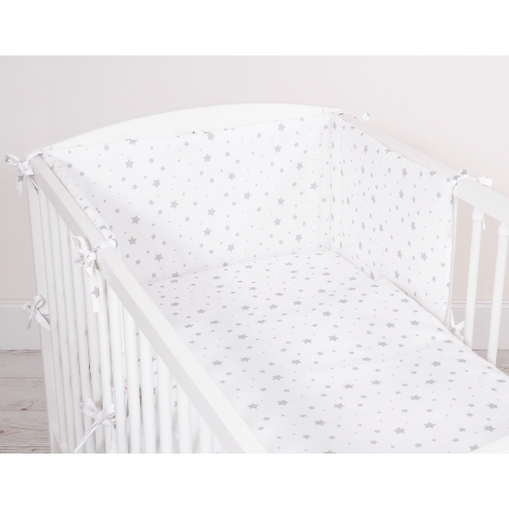 Baby Crib/Cot Bedding set 3-pcs - mini gray stars
