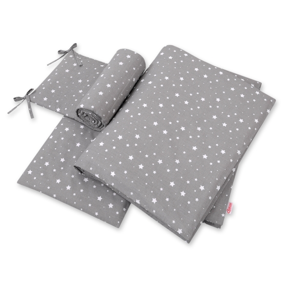 Baby Crib/Cot Bedding set 3-pcs - mini stars white