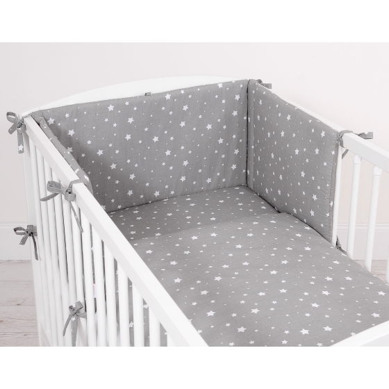 Baby Crib/Cot Bedding set 3-pcs - mini stars white