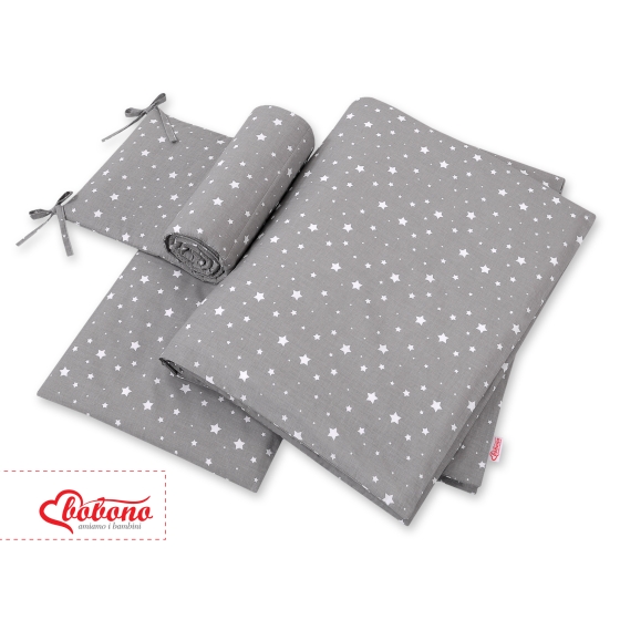 Baby Crib/Cot Bedding set 3-pcs - mini stars white