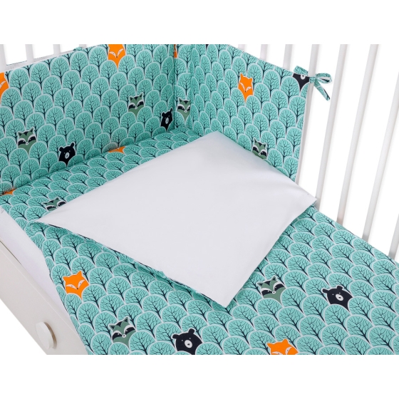 Baby Crib/Cot Bedding set 3-pcs - mint forest