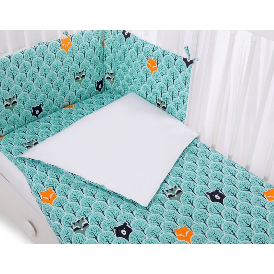 Baby Crib/Cot Bedding set 3-pcs - mint forest