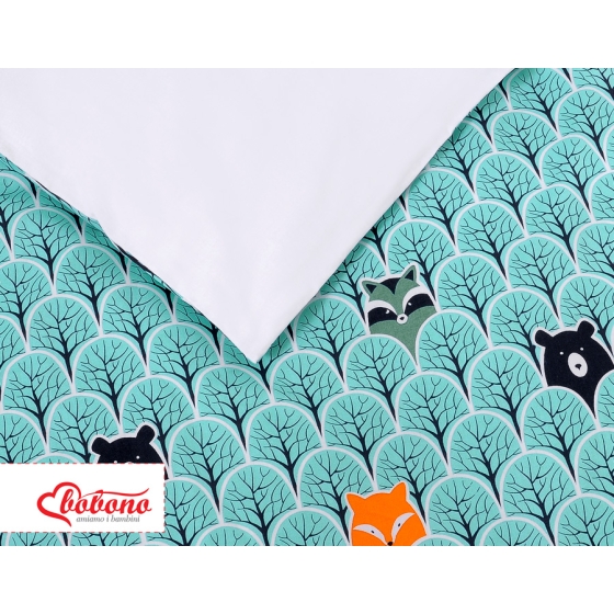Baby Crib/Cot Bedding set 3-pcs - mint forest
