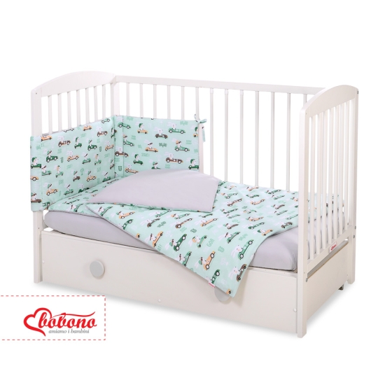 Baby Crib/Cot Bedding set 3-pcs - mint rabbits