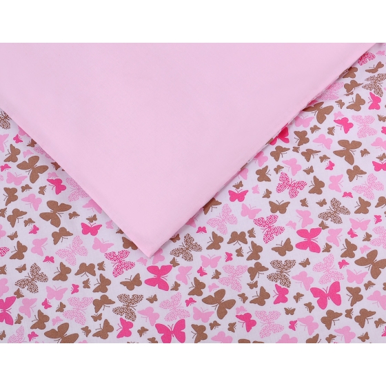 Baby Crib/Cot Bedding set 3-pcs - pink butterflies