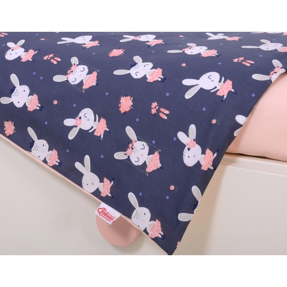 Baby Crib/Cot Bedding set 3-pcs - rabbits navy blue