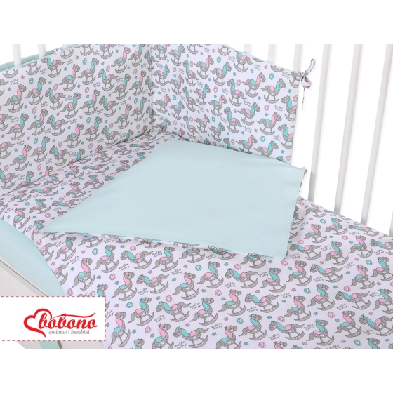 Baby Crib/Cot Bedding set 3-pcs - rocking horses