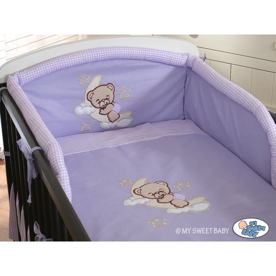 Baby Crib/Cot Bedding set 3-pcs (S60)- Good night lilac