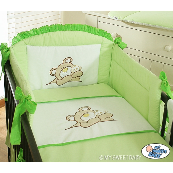 Baby Crib/Cot Bedding set 3-pcs (S70)- Teddy Bear green