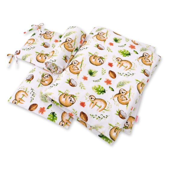 Baby Crib/Cot Bedding set 3-pcs - sloths beige