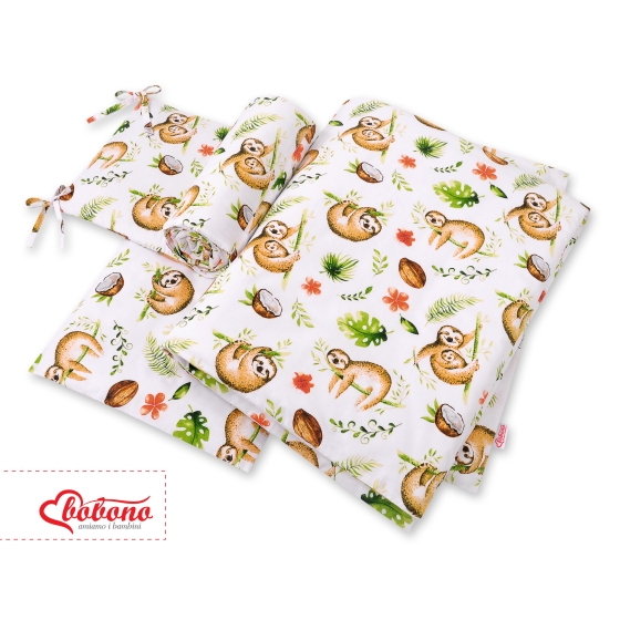 Baby Crib/Cot Bedding set 3-pcs - sloths beige