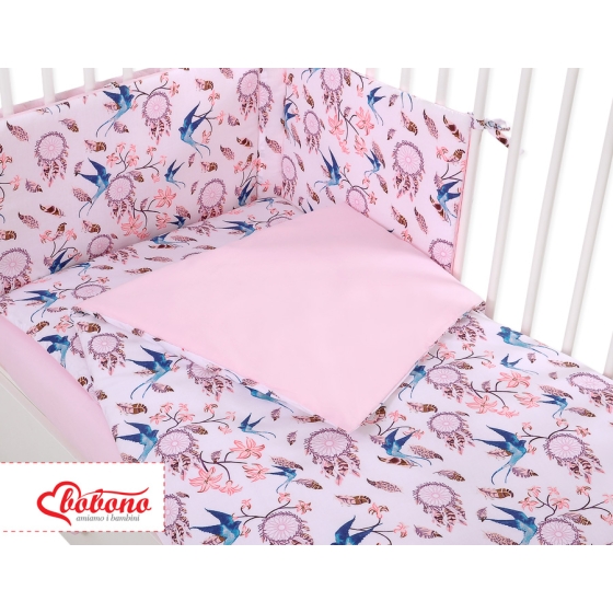 Baby Crib/Cot Bedding set 3-pcs - swallows blue