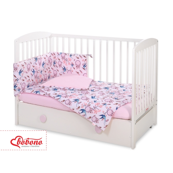 Baby Crib/Cot Bedding set 3-pcs - swallows blue