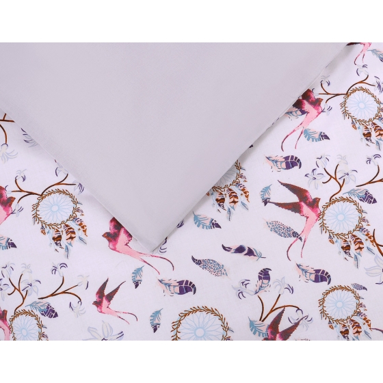 Baby Crib/Cot Bedding set 3-pcs - swallows pink