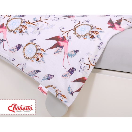 Baby Crib/Cot Bedding set 3-pcs - swallows pink