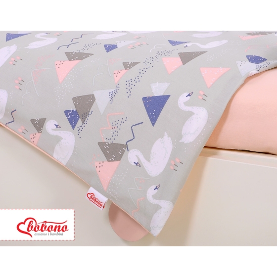 Baby Crib/Cot Bedding set 3-pcs - Swans gray