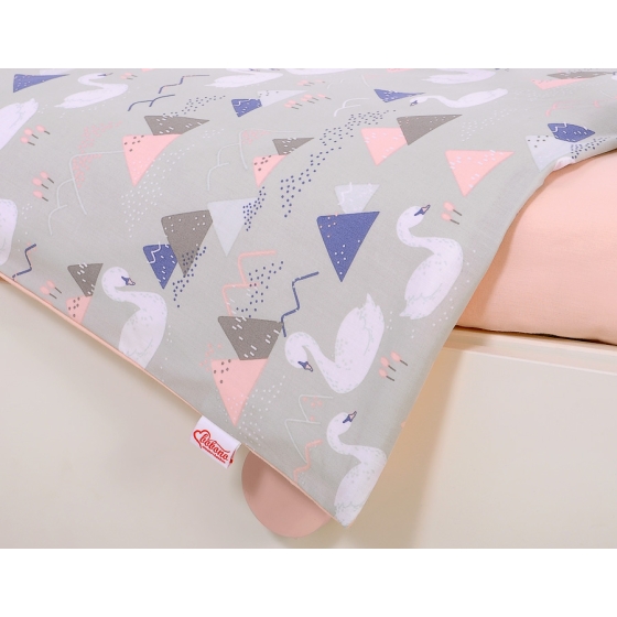Baby Crib/Cot Bedding set 3-pcs - Swans gray