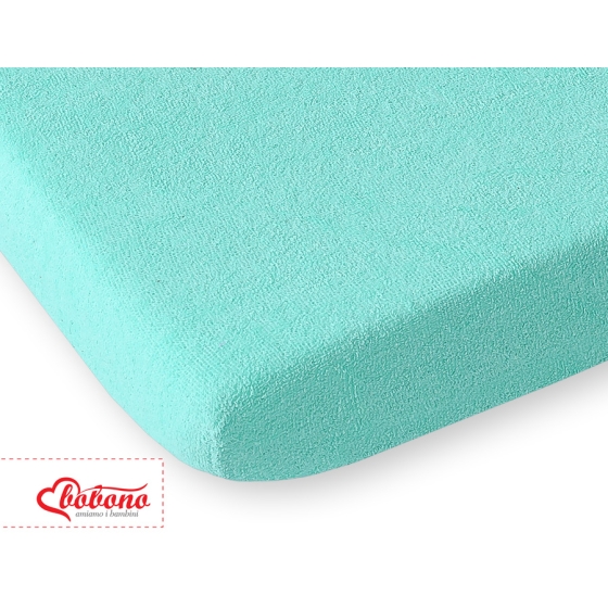 Baby Crib Sheet made of frotte (terry) 120x60cm- mint