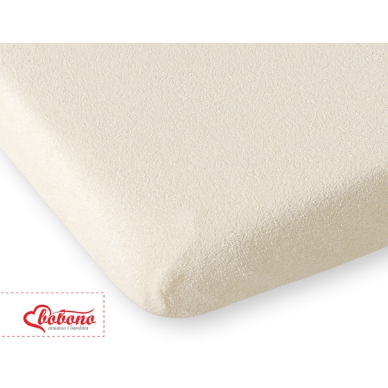 Baby Crib Sheet made of frotte (terry) 140x70cm- Cream