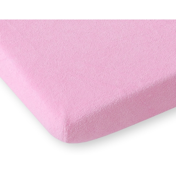 Baby Crib Sheet made of frotte (terry) 140x70cm- Pink