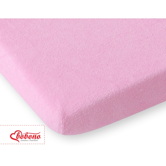 Baby Crib Sheet made of frotte (terry) 140x70cm- Pink