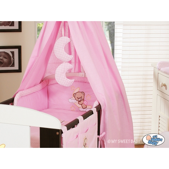 Baby Girl Nursery Bedding set 5-pcs- with canopy (S60)- Good night pink