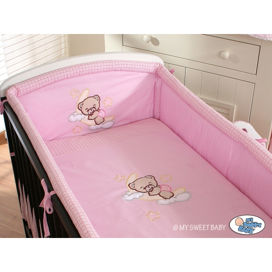 Baby girl nursery Bedding set for Baby Bed 2-pcs- Good night pink